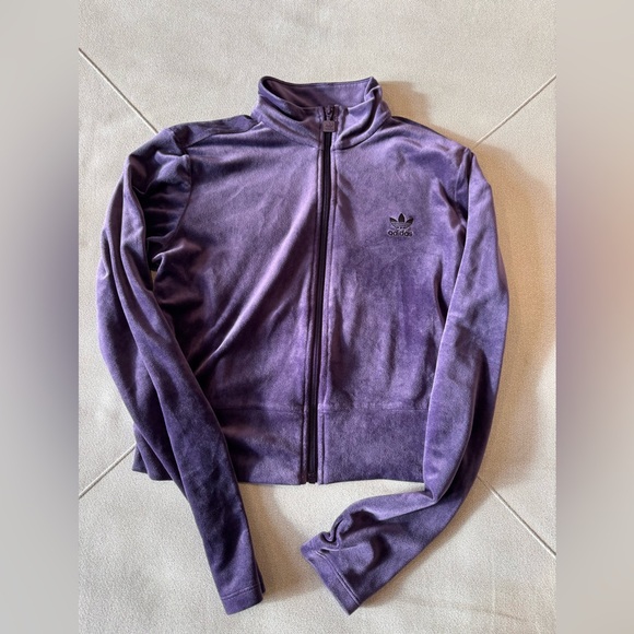 ADIDAS Women's Purple Velour Tracksuit Set - Picture 2 of 8